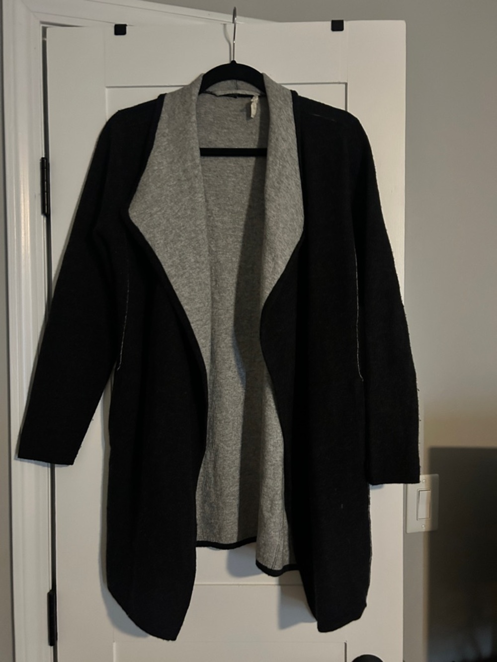 Eileen Fisher Open Front Merino Wool Cardigan cotton cashmere Size M PM